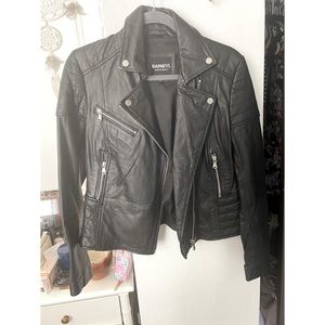 Barneys New York Black Leather Jacket for Women